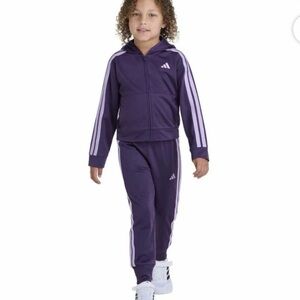 Adidas YouthPurple Tracksuit New 2pc Tracksuit Outfit Set jacket & jogger Size 7